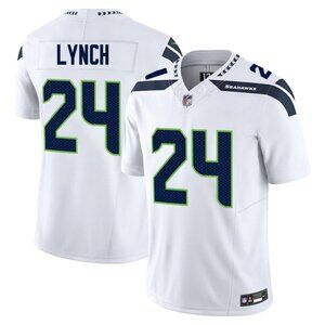 Adult Mens or Youths Select Marshawn Lynch White Stitched Jersey Vapor